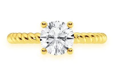 Twist Band Solitaire Ring 14k   