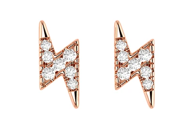 Lightning Bolt Stud Earrings 14k   0.05ctw