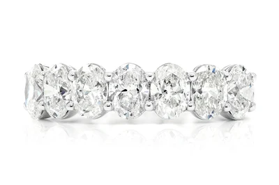 30ptr Oval Diamond Band 14k Solid Gold 2.17ctw