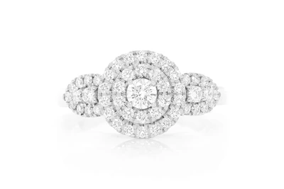 0.70ctw - Round Two Tier Stones - Diamond Engagement Ring - All Natural