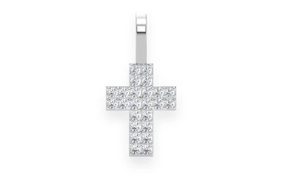 Two Row Cross Pendant 14k   