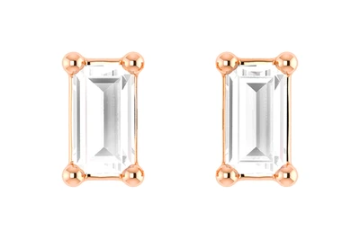 Baguette Solitaire Stud Earrings 14k   .20ctw