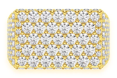 Rectangle Top Signet Diamond Ring 14k Solid Gold 5.50ctw