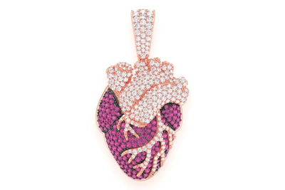 Human Heart Pendant 14k   