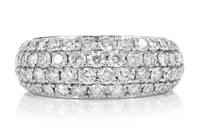 Four Row Bubbly Diamond Band Ring Platinum 1.85ctw