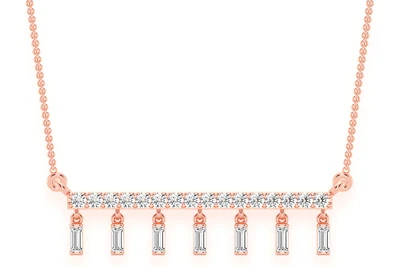 Dangling Baguette Necklace Pendant 14k   