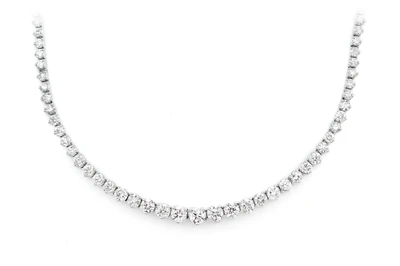 Tri Prong Set Diamond Necklace 14k Solid Gold 7.10ctw