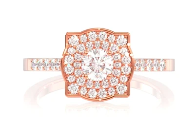 Double Halo Under Heart Ring 14k   