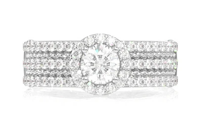 Three Row Diamond Rope Engagement Ring - All Natural - 1.00ctw 