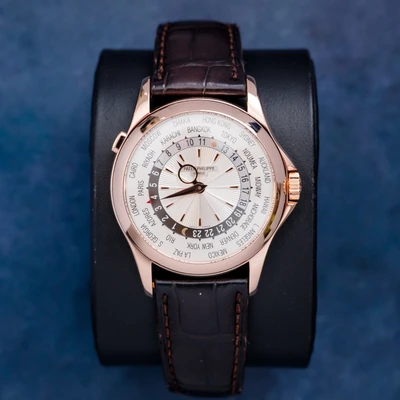 Patek Philippe 39MM (5130r-001) - Rose Gold - World Time - Brown Leather Deployant Buckle