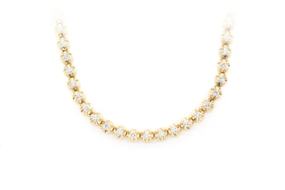 2pt Crown Set Diamond Necklace 14k Solid Gold 3.75ctw