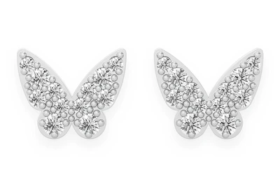 Mini Butterfly Stud Earrings 14k   0.15ctw