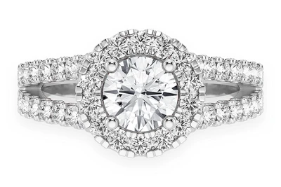 Sphinx - .75ct Solitaire Round - Split Shank Halo - Diamond Engagement Ring - All Natural