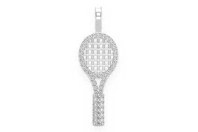 Mini Tennis Racket Pendant 14k   