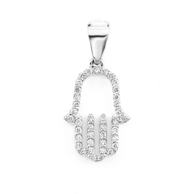 Open Hamsa Pendant 14k   