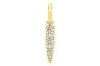 Bullet Diamond Pendant 14k Solid Gold .65ctw