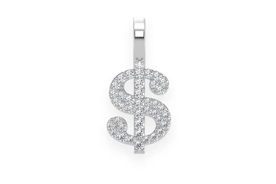 Dollar Sign Pendant 14k   
