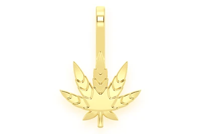 Cannabis Leaf Pendant 14k Solid Gold