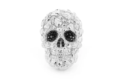 Nugget Skull Signet Ring 14k   