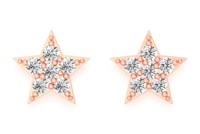 Mini Five Point Star Stud Earrings 14k   0.05ctw