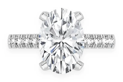 Thinn - 3.00ct Oval Diamond Engagement Ring 14k Solid Gold