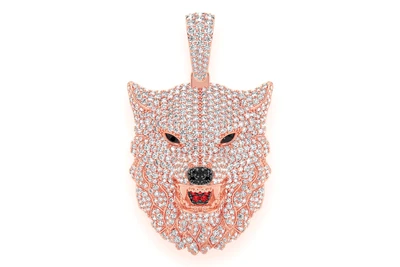 Wolf Head Pendant 14k   