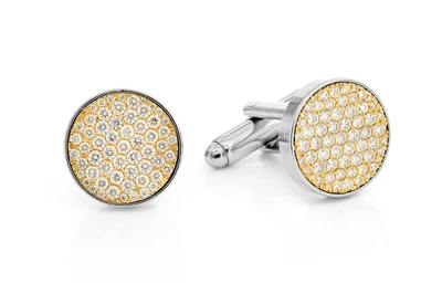 Round Diamond Cuff Links 14k Solid Gold 1.50ctw