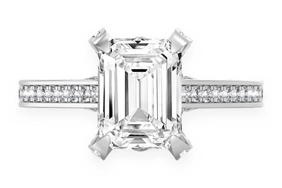 Chant - 2.00ct Emerald Cut Solitaire - Diamond Engagement Ring - All Natural