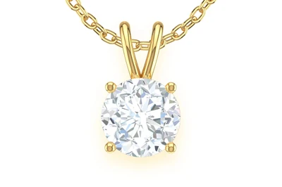 0.10ctw Round Solitaire Diamond Pendant 14k Solid Gold