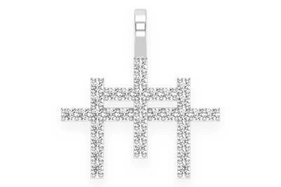 Triple Cross Pendant 14k   
