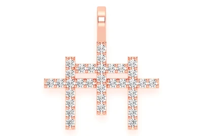 Triple Cross Pendant 14k   