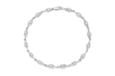 Evil Eye Link Diamond Bracelet 14k Solid Gold 1.50ctw