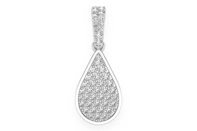 Water Drop Emoji Diamond Pendant 14k Solid Gold 0.33ctw