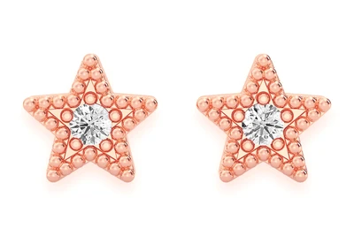 Star Stud Earrings 14k   0.05ctw