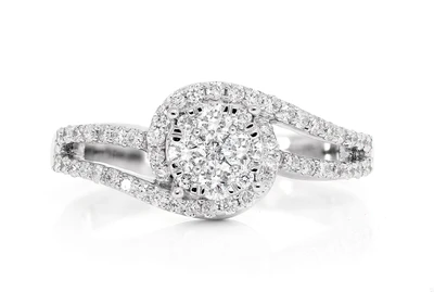 Twisted Mosaic Diamond Ring 14k Solid Gold 0.60ctw