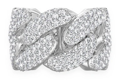 Super Miami Cuban Diamond Ring 14k Solid Gold 2.50ctw