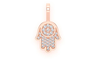 Mini Hamsa Pendant 14k   