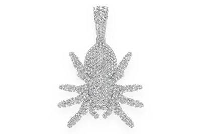 Spider Crawling Diamond Pendant 14k Solid Gold 4.00ctw