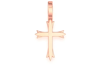 Triple Point Cross Pendant 14k   