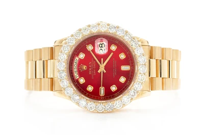 Rolex Day-Date 36MM 18k Yellow Gold (18238) - 6.50ctw Diamond Bezel