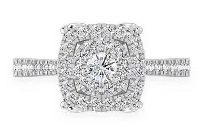 0.50ctw Square & Round - Diamond Engagement Ring - All Natural