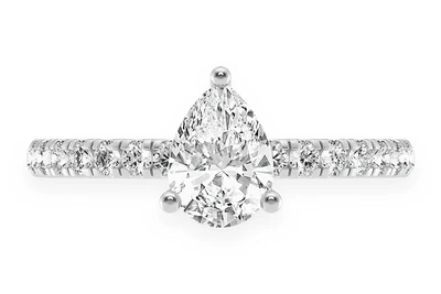 Thinn - 0.75ct Solitaire Pear Shape - Diamond Engagement Ring - All Natural 