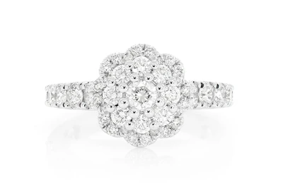1.50ctw - Floral Halo Ring - Diamond Engagement Ring - All Natural