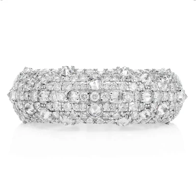 Diamond Spike Band Ring 14k Solid Gold 2.50ctw