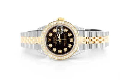 Rolex Datejust 18k Yellow Gold & Steel 26MM (79173) - Custom Dial & 0.85ctw Diamond Bezel