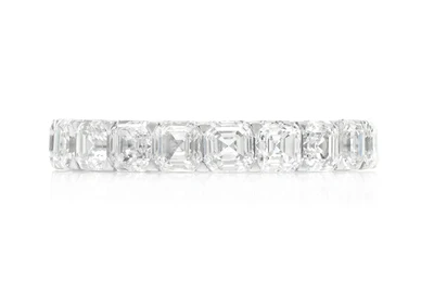 Asscher Eternity Diamond Band 14k Solid Gold 4.65ctw