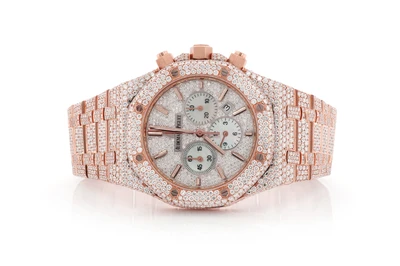 Audemars Piguet Royal Oak 18k Rose Gold - 23.00ctw Fully Iced Out