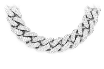 14MM Miami Cuban Link Diamond Necklace 14k Solid Gold 24.00ctw