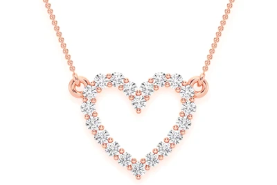 Open Heart Necklace Pendant 14k   