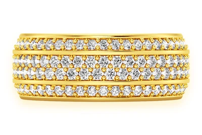  Four Row Beveled Diamond Band 14k Solid Gold 1.45ctw